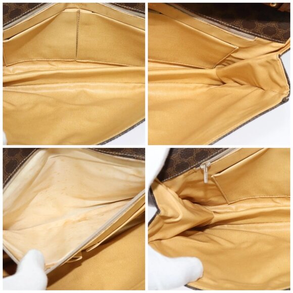 CELINE Macadam Canvas Shoulder Bag PVC Brown Gold Auth - Picture 16 of 16